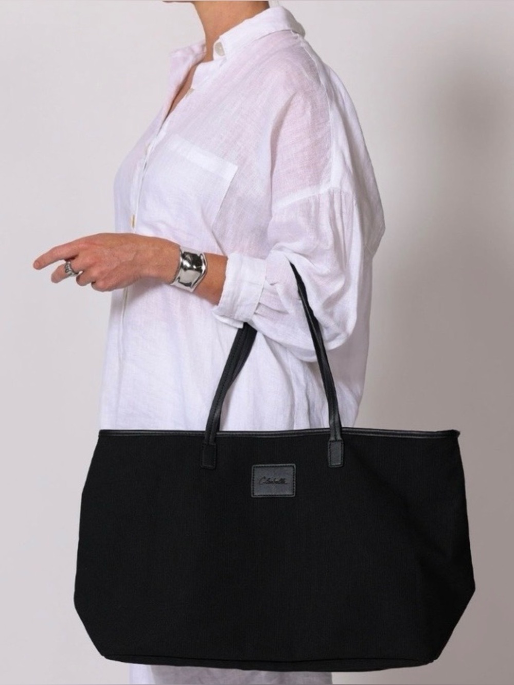 Cleobella Black Tote with Logo Patch